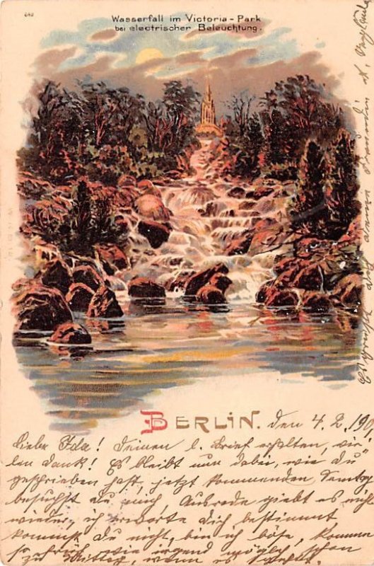 Wasserfall im Victorial Park Berlin Germany 1901 