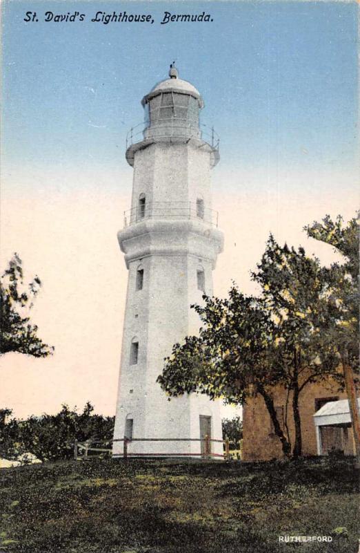 Bermuda St David's Lighthouse Exterior View Antique Postcard J76639