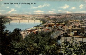 Parkersburg West Virginia WV Birdseye View c1910s Postcard