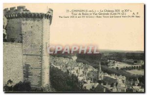 Old Postcard Chinon I and L Chateau XIII and S Xv Tour de Boissy and general ...
