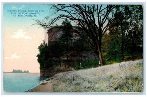 c1910's Starved Rock As Seen From The Hotel Grounds La Salle County IL Postcard