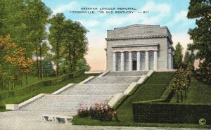 Vintage Postcard 1930's Abraham Lincoln Memorial Hodgenville In Old Kentucky