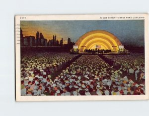 Postcard Night Scene, Grant Park Concertas, Chicago, Illinois