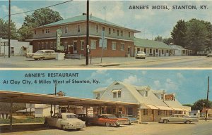 Abner's Motel Stanton Restaurant Clay City Kentucky postcard