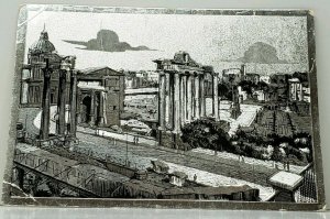 Rome Roman Forum Silver Metallic Finish Postcard J9