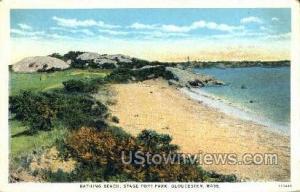 Bathing Beach, Stage Fort Park Gloucester MA Writing On Back