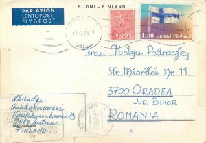 Postcard Europe Suomi Finland 1978 multi view boat