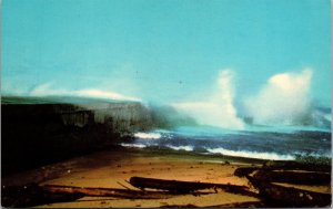 Vtg Lake Superior Keweenawland Waves Crashing Michigan MI 1960s View Postcard