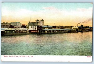 Norfolk Virginia Postcard Water Front View Buildings Lake 1905 Vintage Unposted