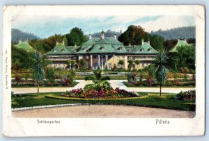 Dresden Saxony Germany Postcard Pillnitz Castle Garden c1905 Antique Unposted