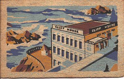 YUCCA WOOD POSTCARD CLIFF HOUSE SAN FRANCISCO, CA. 1945