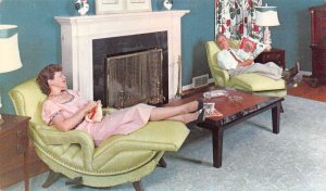 Mid Century Modern Reclining Chair Furniture Adv Vintage Postcard AA68327