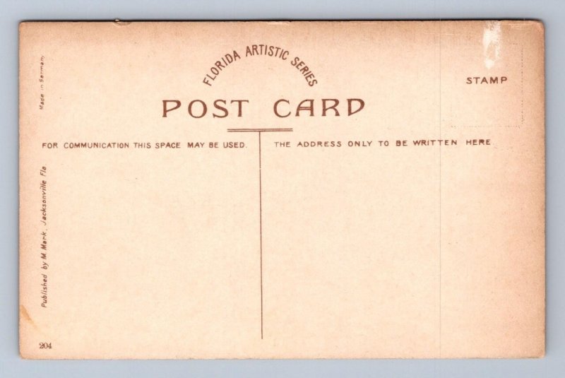 ST. JOHNS RIVER VIEW WITH BRIDGE JACKSONVILLE FLORIDA POSTCARD (c.1910)