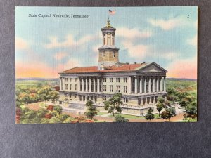 State Capitol Nashville TN Linen Postcard H2071083713