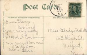 Kingfield ME Birdseye View c1910 Postcard 