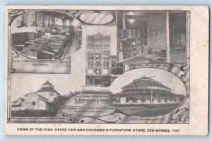 Des Moines Iowa IA Postcard View Of State Fair Grounds David's Furniture 1907