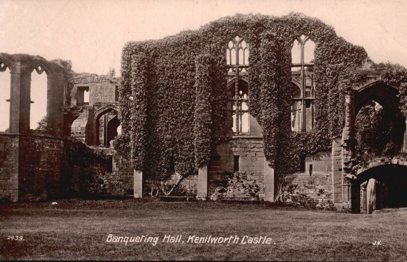 Vintage Postcard 1910s Banqueting Hall Kenilworth Castle Warwickshire England UK