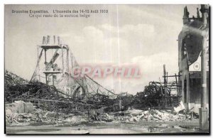 Postcard Ancienne Belgique Brussels Exhibition The fire on 14 and 15 August 1...