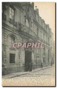 Old Postcard Old IV Paris Hotels Hotel said Albert Rue des Francs Bourgeois