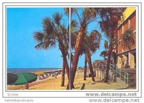 Beach in front of PAVILLION, Myrtle Beach, South Carolina, 40-60s