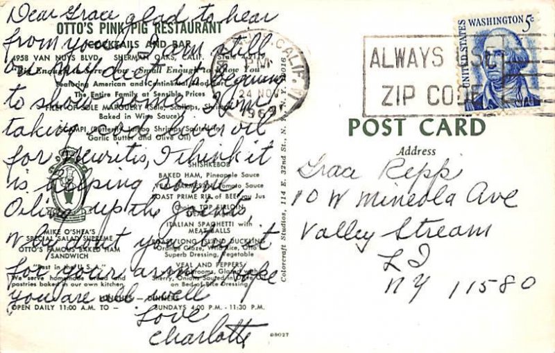 Otto's Pink Pig Restaurant Sherman Oaks CA