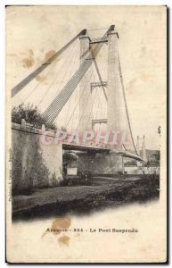 Old Postcard Suspension Bridge Aramon