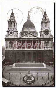 Old Postcard St Paul Cathedral London West Entrance