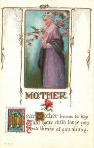 Vintage Postcard 1910's Mother Dear Mother Know That Your Child Loves You