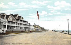 Long Branch New Jersey Ocean Avenue Atlantic Hotel Antique Postcard K96622 