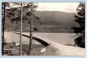 Redwood Highway California CA Postcard RPPC Photo Over The Big Lagoon c1940's