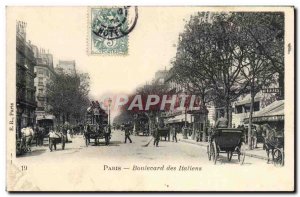 Old Postcard Paris Boulevard of the Italians