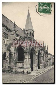 Old Postcard Poissy The Notre Dame Porch