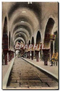 Old Postcard Tunis Souk Of Fabrics