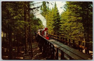 Vtg Jefferson New Hampshire NH Train Santa's Village View Postcard