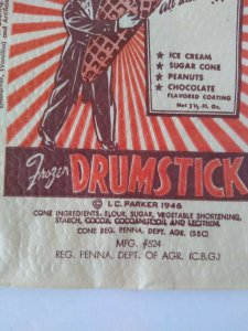 Frozen Drumstick Boy In Top Hap Tuxedo Ice Cream Wrapper Original Vintage 1946