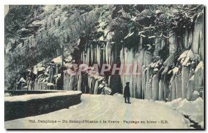 Old Postcard Dauphine from Bourg d'Oisans to La Grave Landscape in Winter
