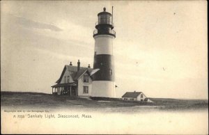 Siasconset Massachusetts MA Nantucket Sankaty Light Lighthouse c1910 PC