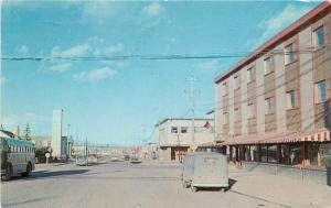 Autos 4th Avenue Bus 1963 Whitehorse Yukon Canada Bell Dexter postcard 8859