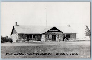 Webster South Dakota SD Postcard RPPC Photo Izaak Walton League Clubhouse 1957