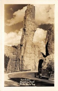 Custer South Dakota 1930s RPPC Real Photo Postcard Sentinel needles Road