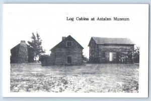 c1920's Log Cabins At Aztalan Museum Lake Mills Wisconsin WI Vintage Postcard