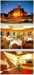 3~4X6 Postcards CO, Colorado Springs  BROADOOR HOTEL~Night  DINING ROOM & LOBBY