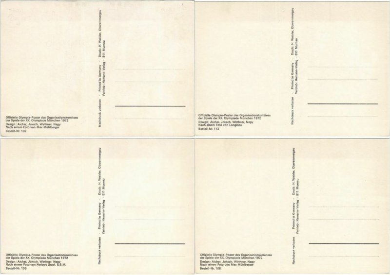 OLYMPIC GAMES 1972 MÃNCHEN SPORTS 13 CPA (L4365)