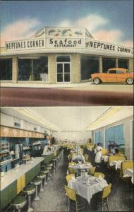 Virginia Beach VA NEPTUNES CORNER Linen Restaurant Postcard