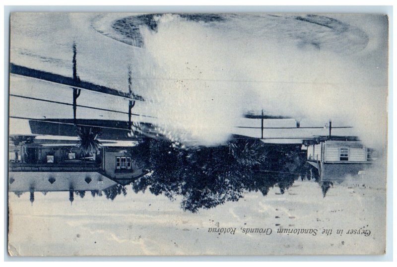 1906 Geyser in the Sanatorium Grounds Rotorua New Zealand Antique Postcard