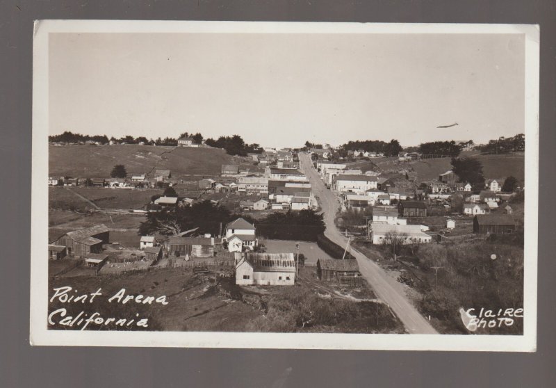 Point Arena CALIFORNIA RPPC c1940s MAIN STREET Birdseye nr Anchor Bay Manchester