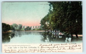 CHILLICOTHE, OH Ohio ~ LAKE in CITY PARK 1907 Ross County Rotograph Postcard