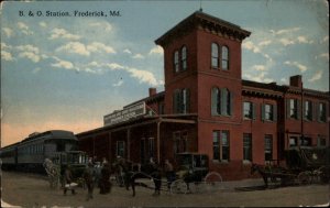 Frederick Maryland MD B&O Railroad Train Station Depot c1910 Vintage Postcard