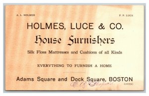 Vintage 1880's Victorian Trade Card Homes Luce & Co. House Furnishers Boston MA