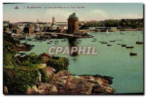 Old Postcard Saint Servan Port Saint Pere and Solidor Tower